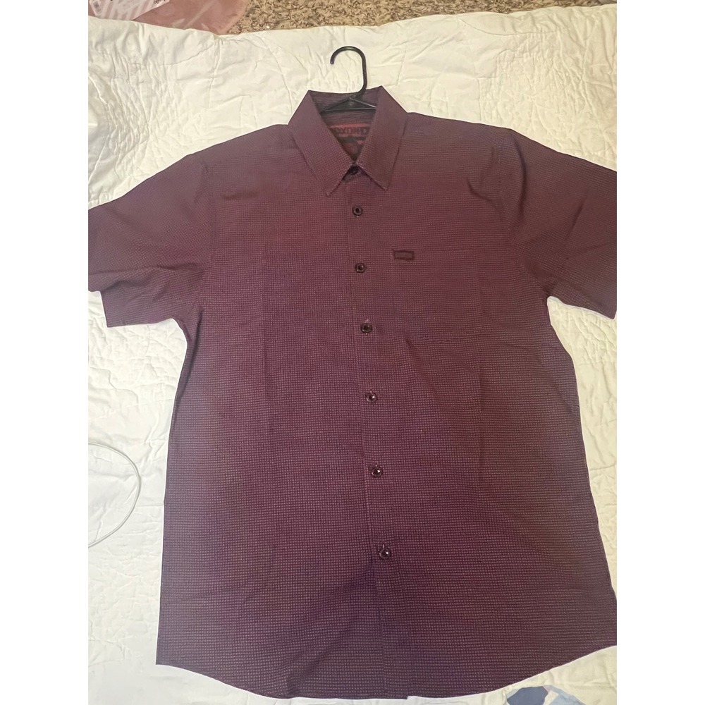 Dixxon Flannel Co Simple Mind Short Sleeve Button Down Shirt Maroon Red Mens M